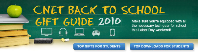 CNET's Back to School Gift Guide 2010.  Make sure you're equipped with all the necessary tech gear for school this Labor Day weekend!