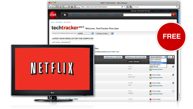 Click now get CNET TechTracker Plus for FREE  when you start a one-month free trial with Netflix.