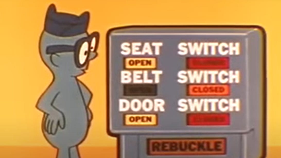 1974 Chrysler seal belt interlock logic