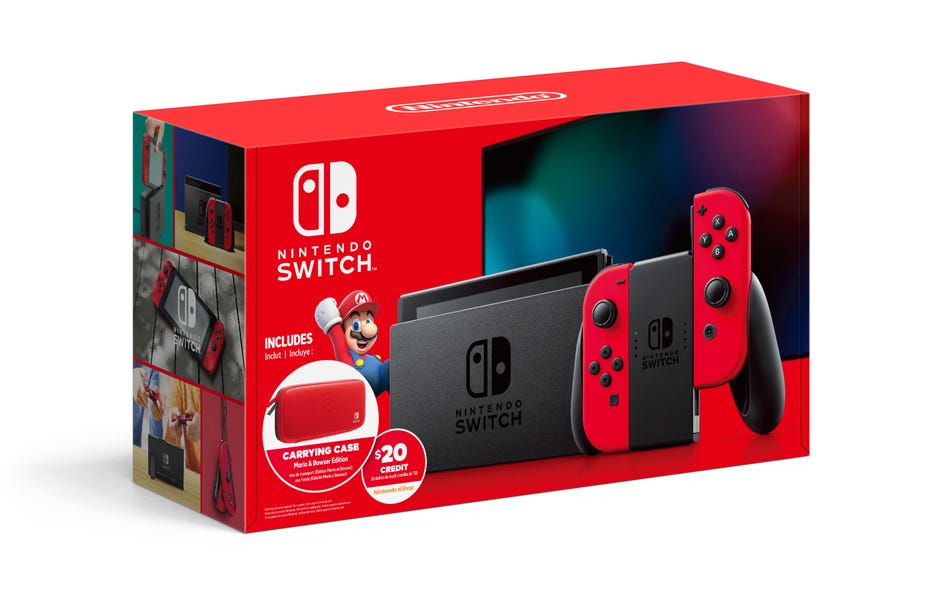 Still Available Red Nintendo Switch Bundle At Walmart Includes Free Carrying Case And 20 Credit Cnet
