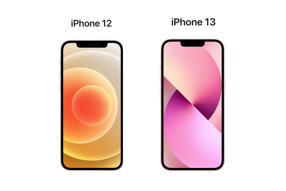 iphone-12-vs-iphone-13-cnet-front-screens-notch-2021-apple