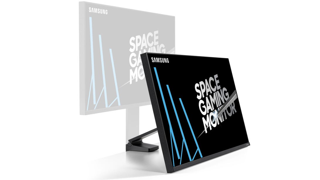 Samsung Space Gaming Monitor has its back to the wall