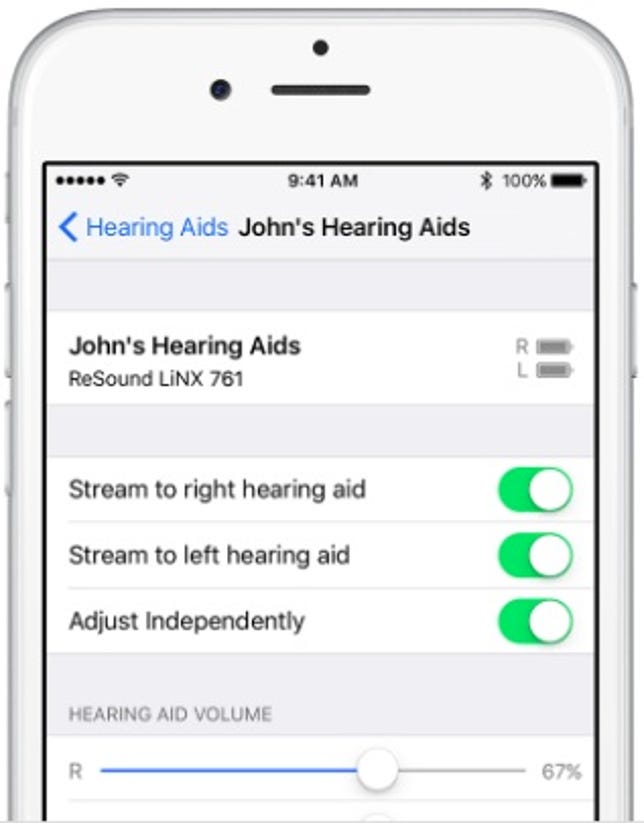 Apple's Made for iPhone technology lets people control hearing aids through an iOS device.