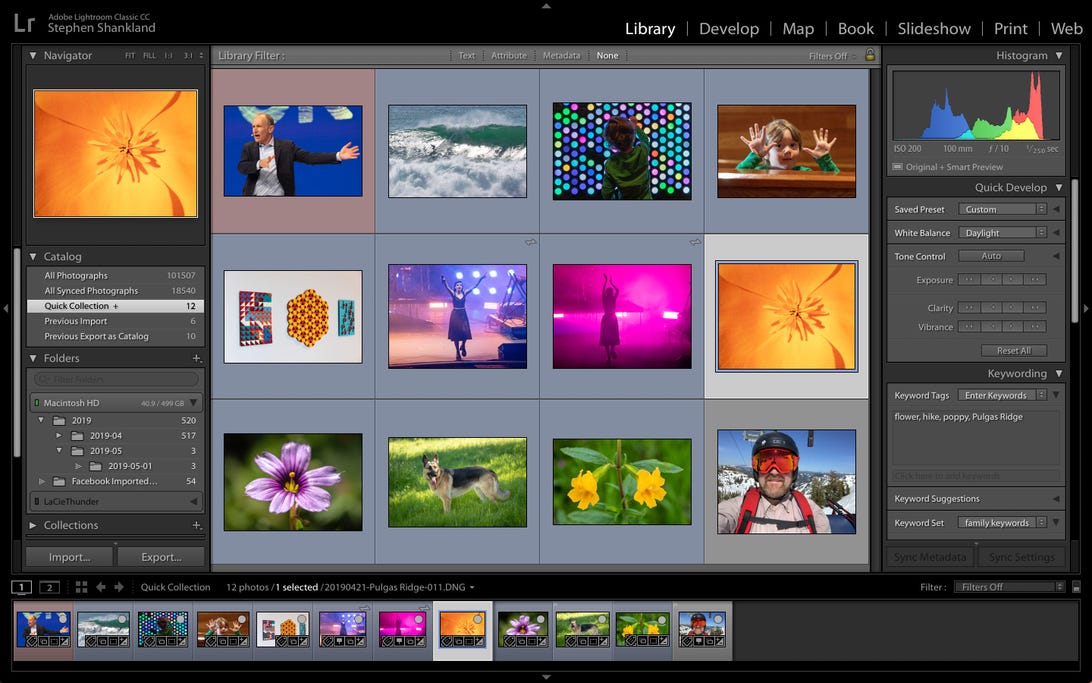 Lightroom Classic lets photographers edit and catalog photos.
