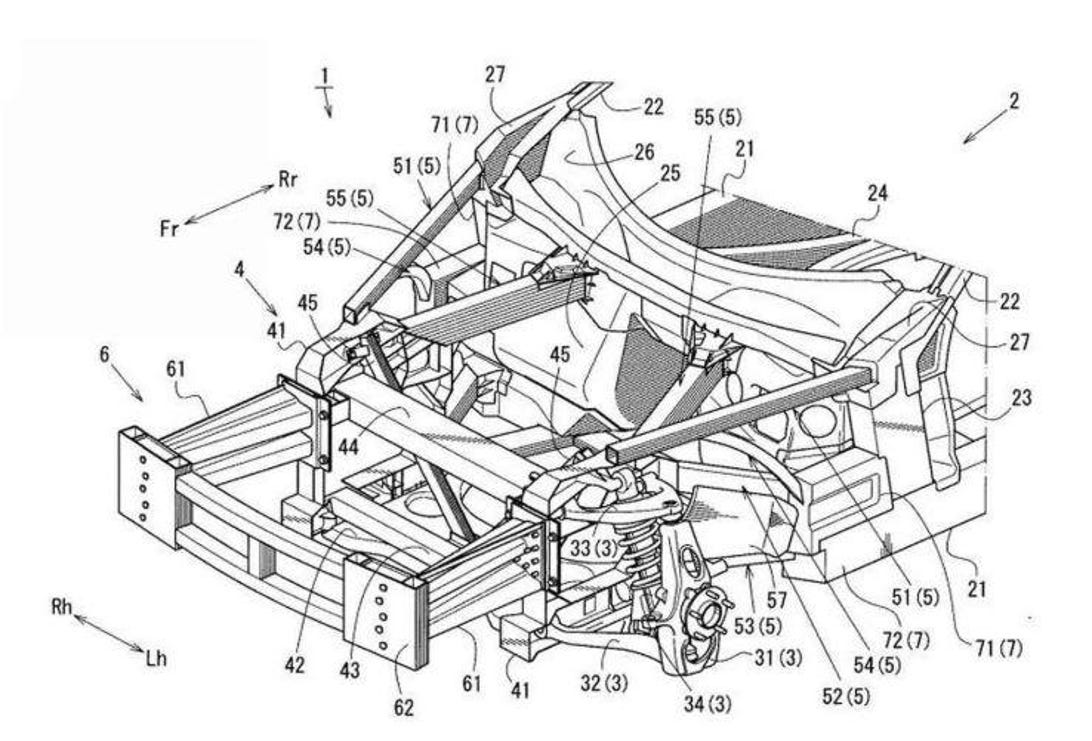 Mazda patent application showing RWD platform
