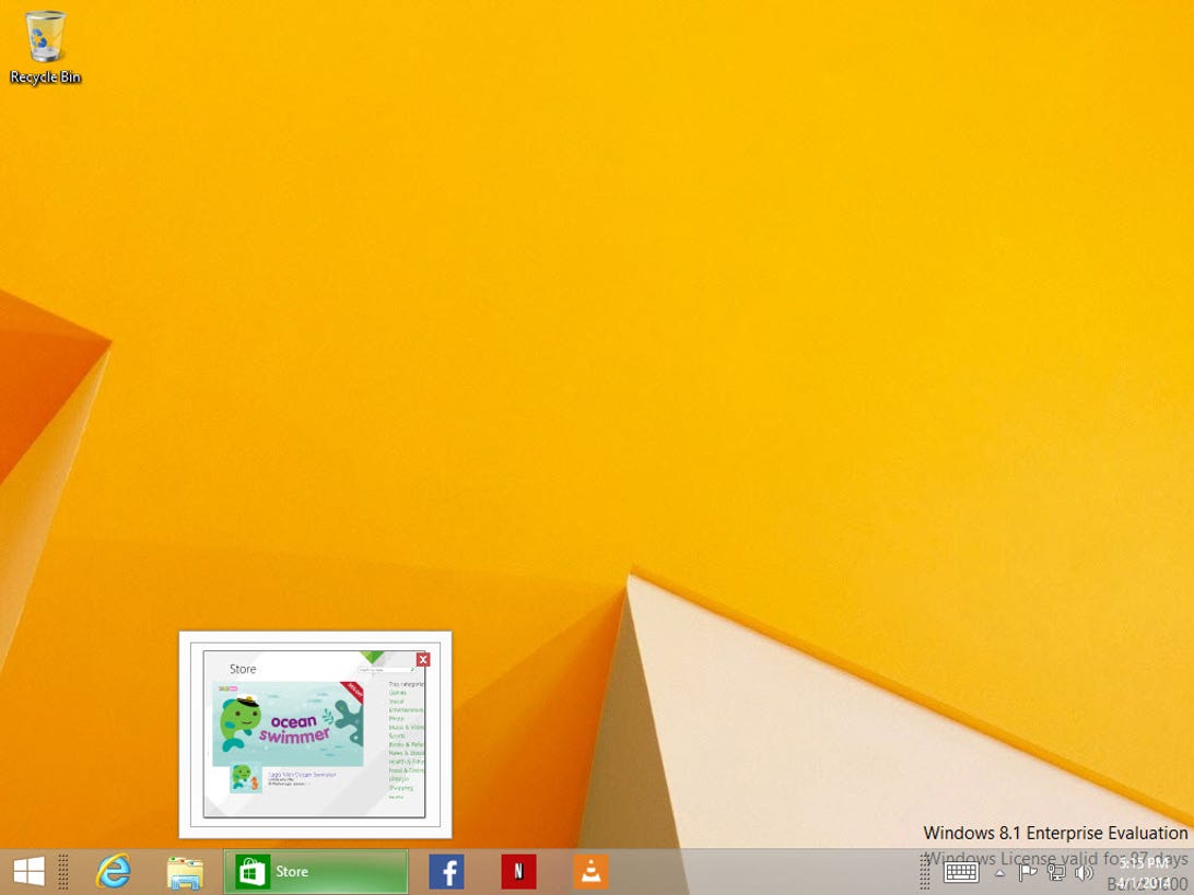 Windows 8.1 Update taskbar