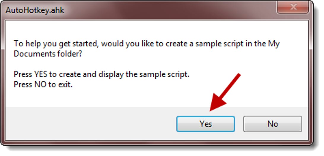 Create sample AutoHotkey script
