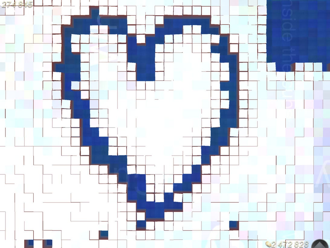 Artwork such as this heart often doesn't last long as others tap away the cubelets.