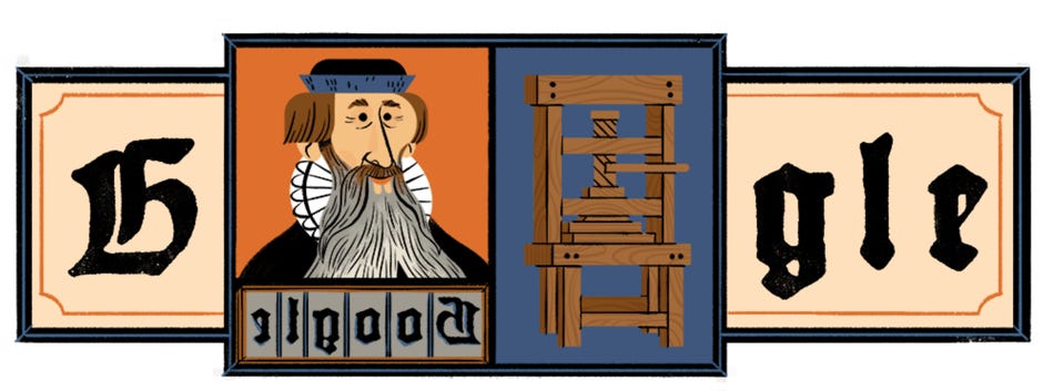 Google Doodle honors printing press pioneer Johannes Gutenberg - CNET