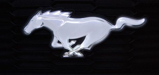 illuminated Ford Mustang badge