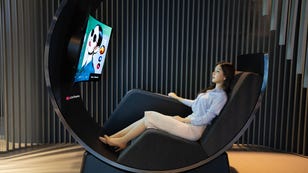 A 55-inch curved OLED TV in your face