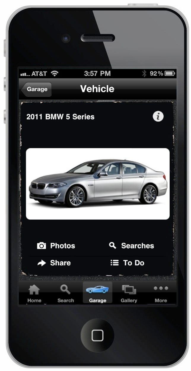 The app makes it easy to find out information, including vehicle history, on the iPhone.