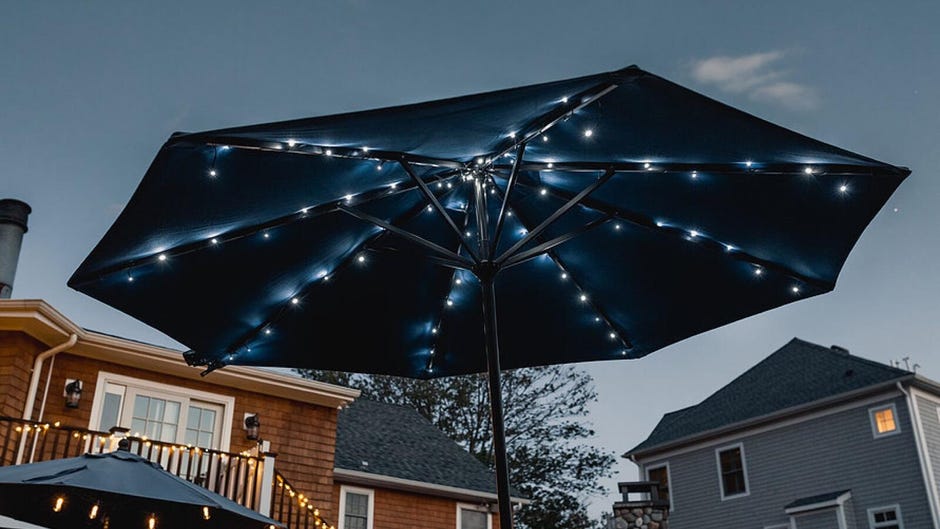 Add Solar Powered Leds To Any Outdoor, Solar Powered Led Lights For Patio Umbrella