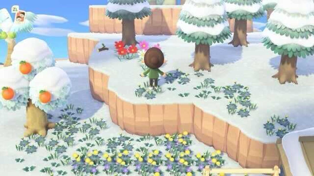 Winter and weeds in Animal Crossing