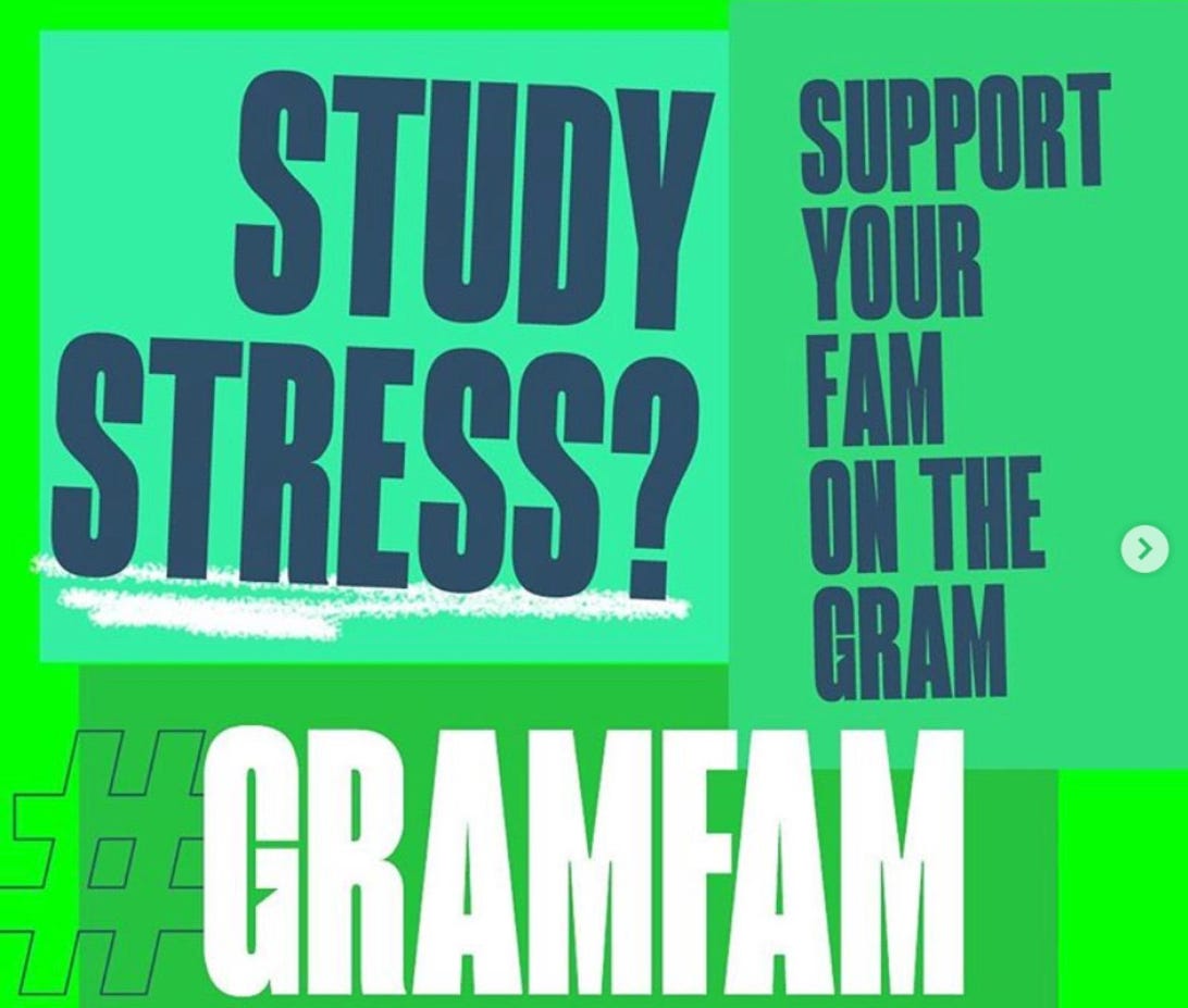 Instagram’s #GramFam magazine wants to help you survive #examstress