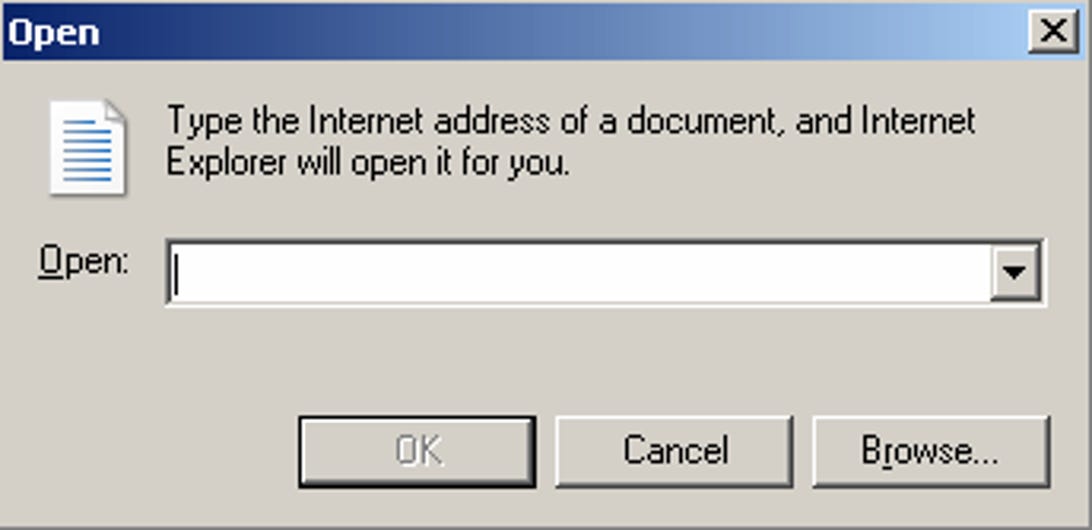 The dialog box to open a Web page, while seemingly innocuous, was the bane of my IE existence.