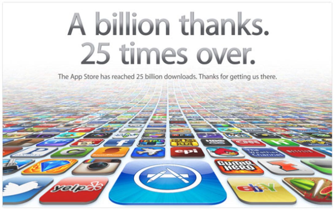 Apple's App Store has hit 25 billion downloads.