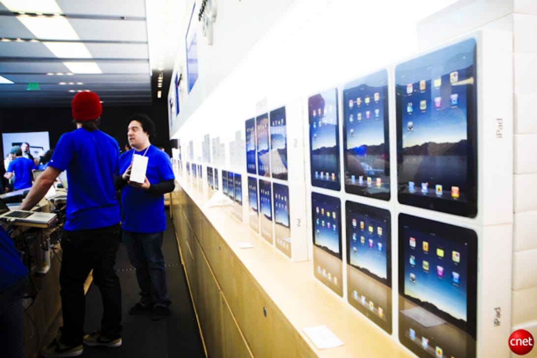 Stacks of iPads sit waiting to be sold on the products launch day in San Francisco in 2010.