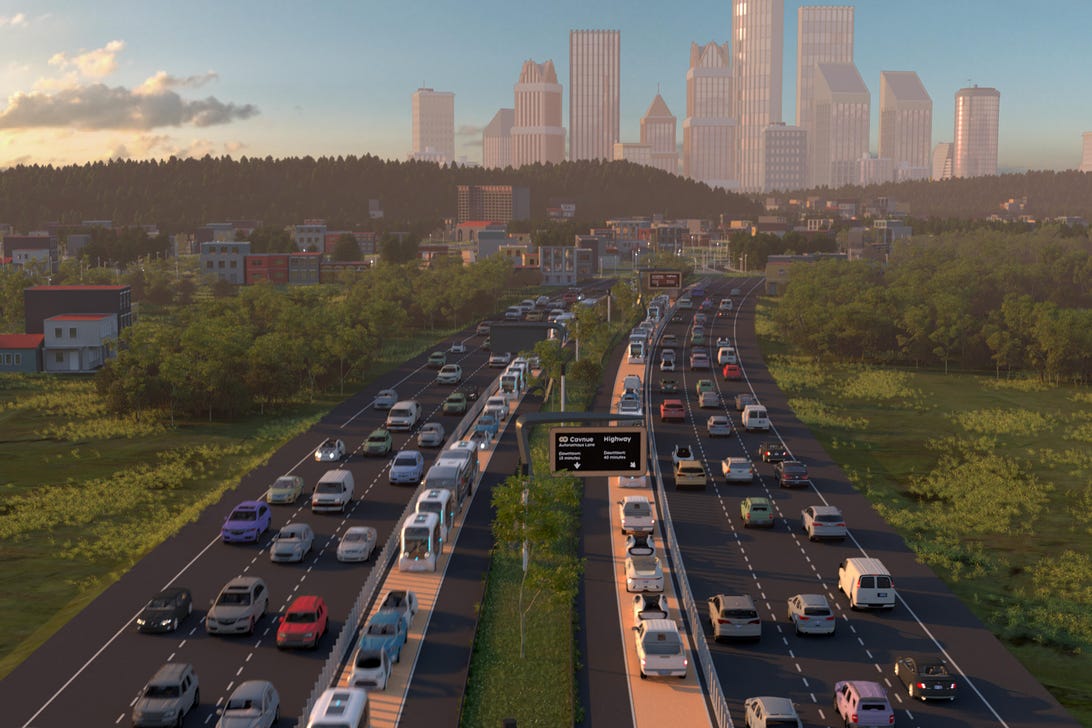 Cavnue autonomous corridor rendering