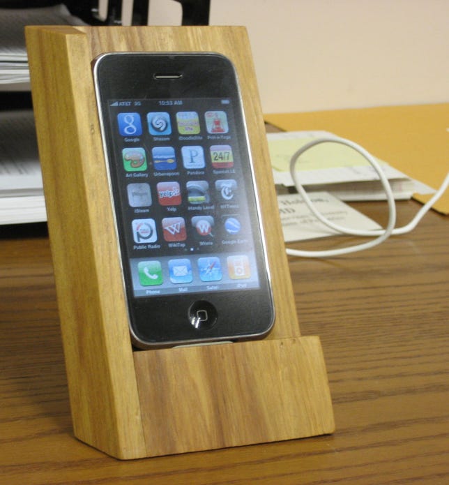 Wood iPhone stand