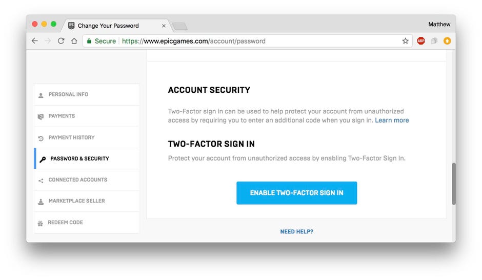 Protect Your Fortnite Account With Two Factor Authentication Cnet