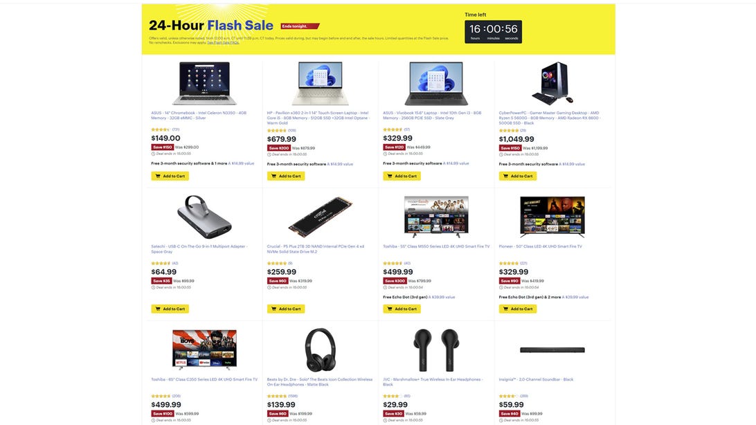Best Buy’s 24-hour flash sale includes deals on laptops, smart TVs, headphones and more