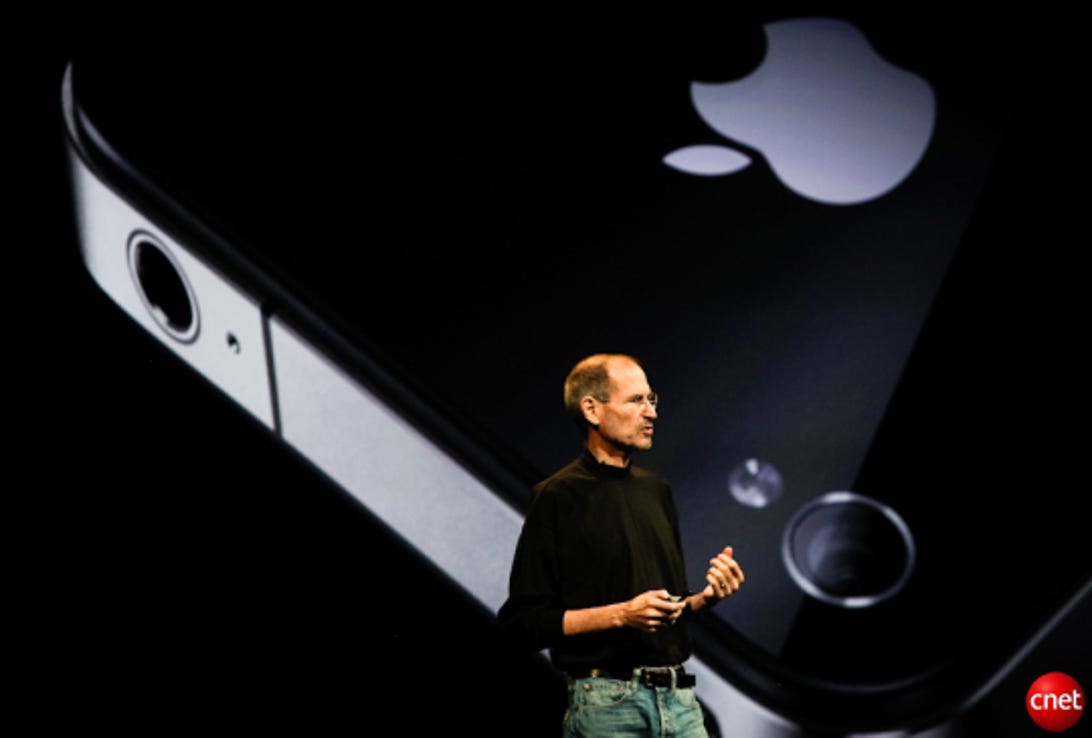 Jobs taking the wraps off the iPhone 4 at last year's WWDC.
