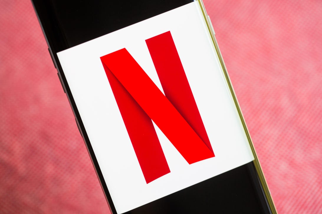 Netflix's logo on a phone