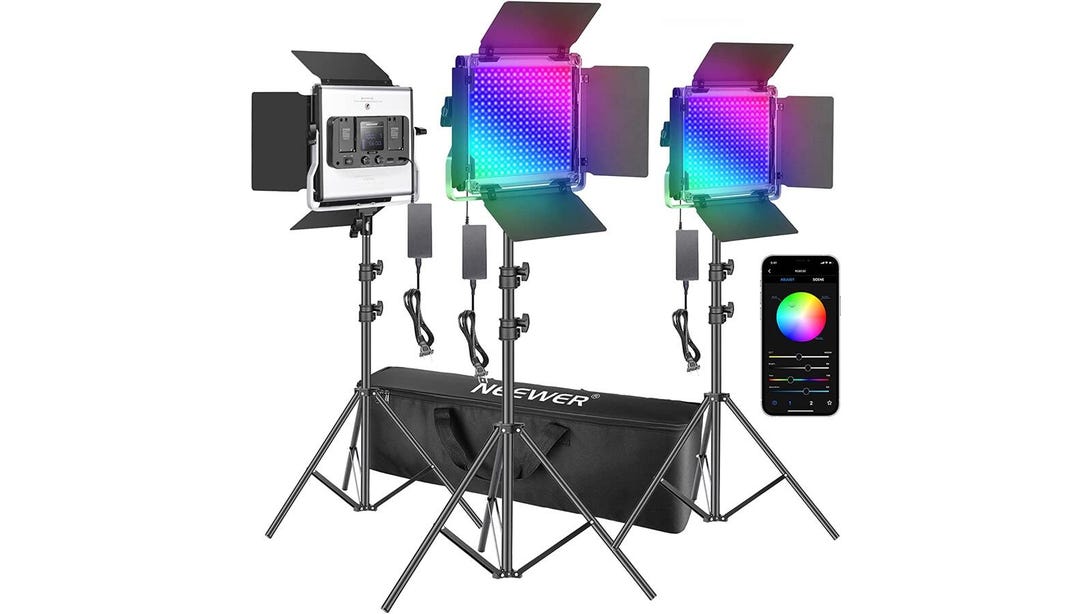 Save 4 on this 3-pack of app-controlled photography LED panels