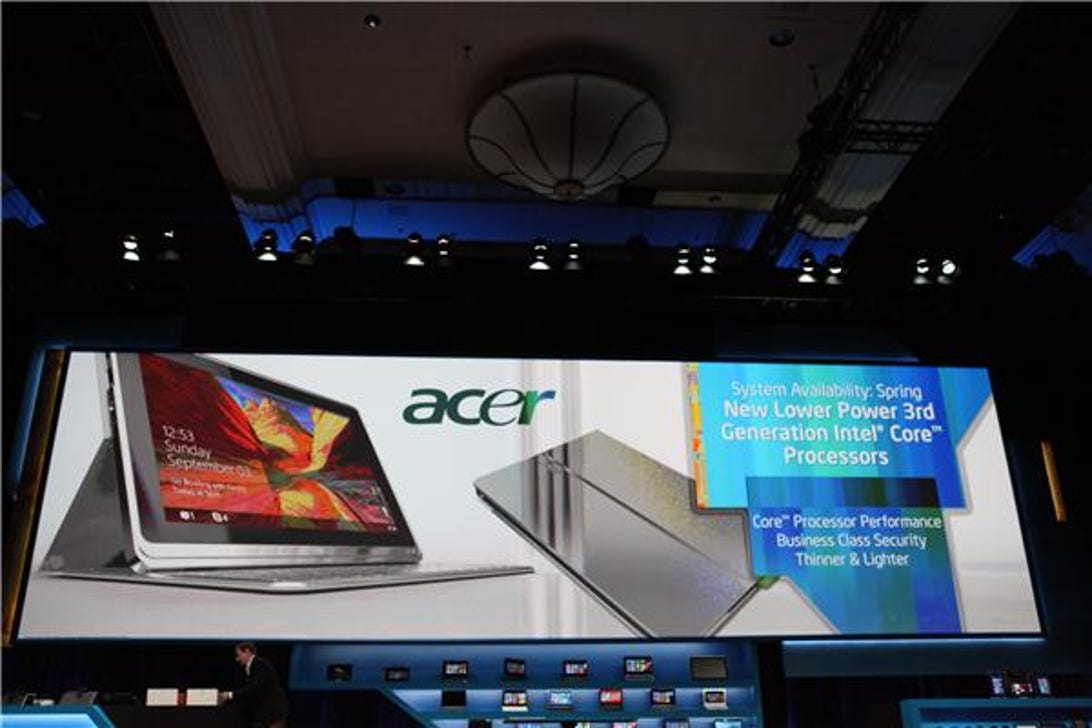 Acer touch convertible ultrabook shown today Intel's CES keynote: Acer touch convertible: all future ultrabook designs must be touch,  Intel said today.