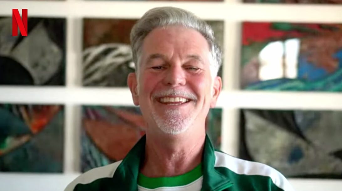 Reed Hastings in a Squid Game tracksuit
