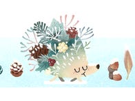 <p>Google's winter hedgehog Doodle takes a relaxing stroll in a winter wonderland.</p>