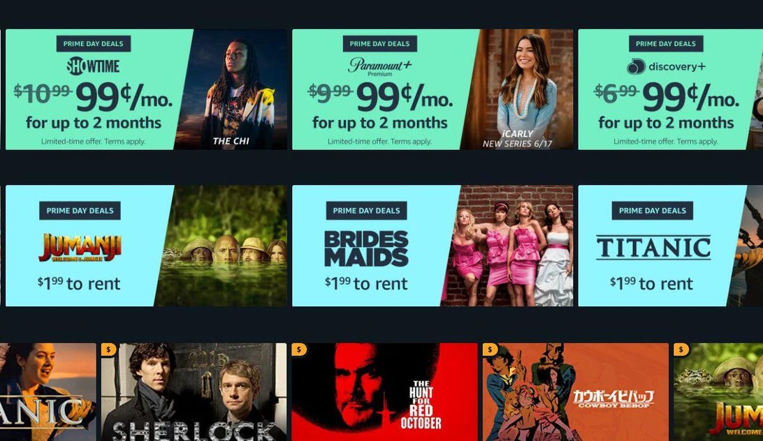 Prime Day movie and streaming deals: 99-cent streaming subscriptions and other discounts