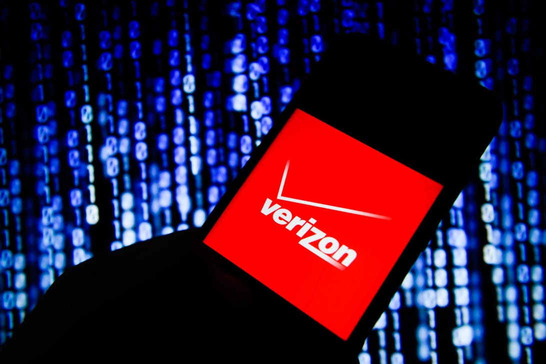 Verizon is seen on an android mobile phone