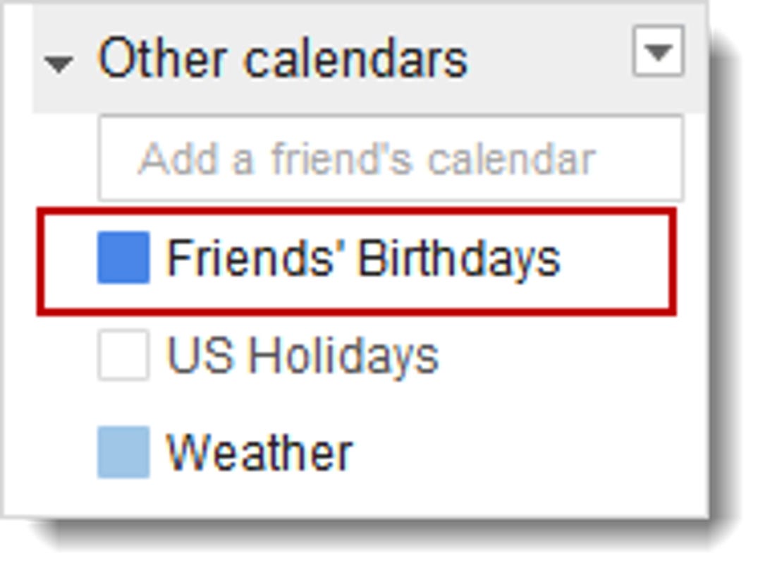 Facebook Friends' Birthdays