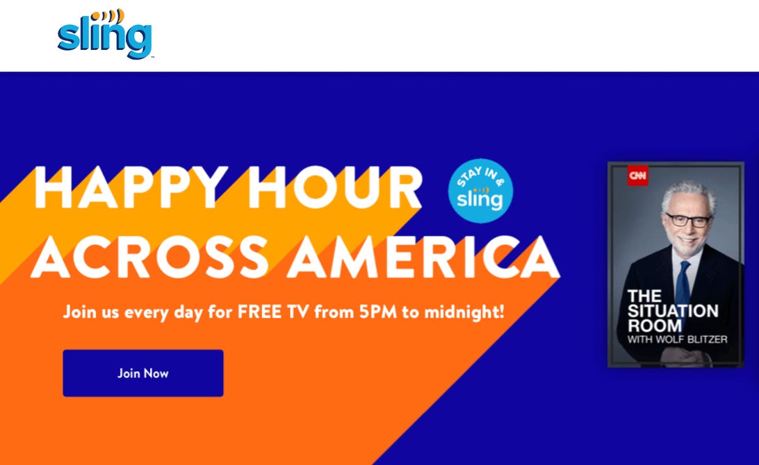 Sling TV now totally free during primetime, no credit card