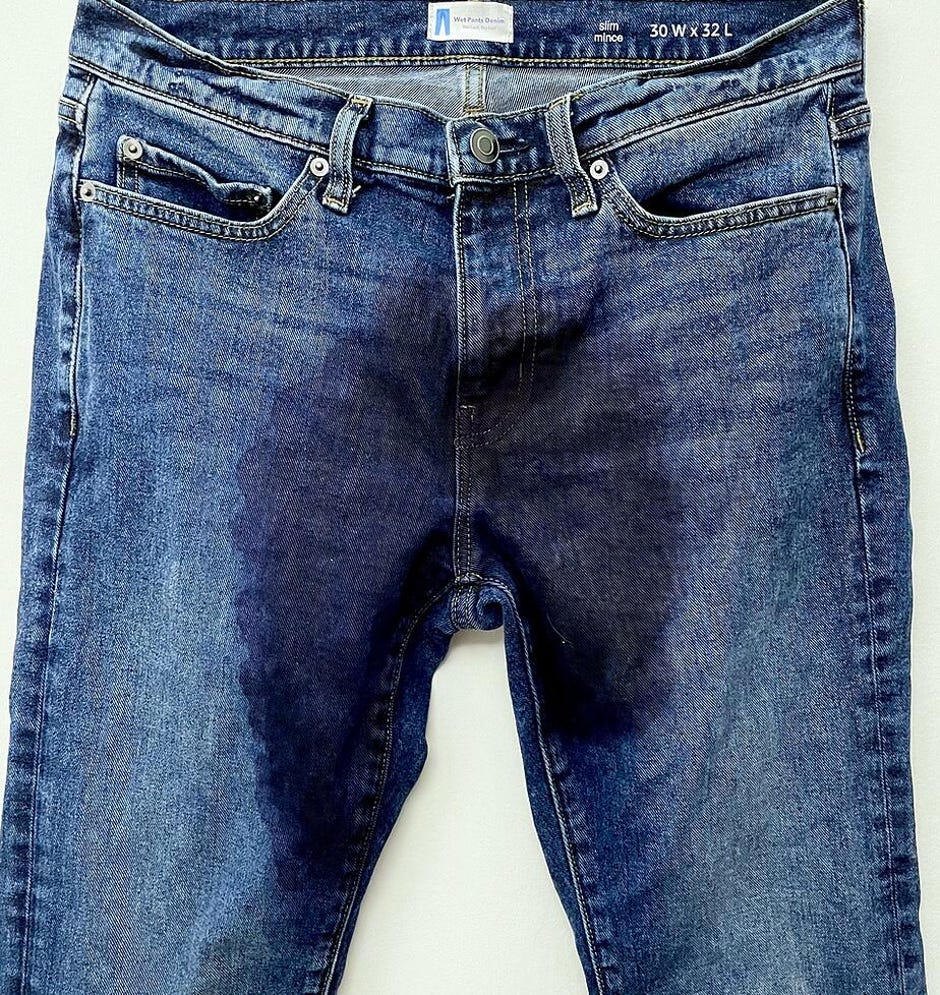 Jeans pee in Wetting my