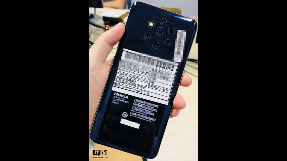 Leaked image shows Nokia phone sporting 5 cameras