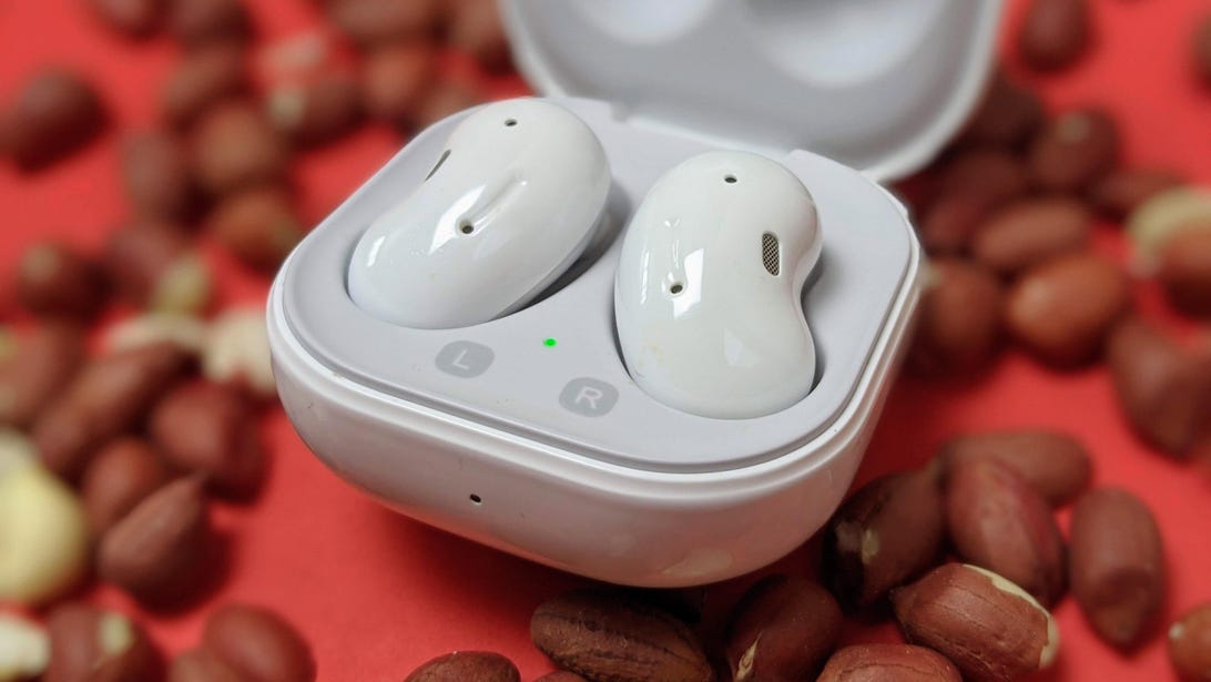 Save  on Samsung’s kidney bean-shaped Galaxy Buds Live true wireless earbuds