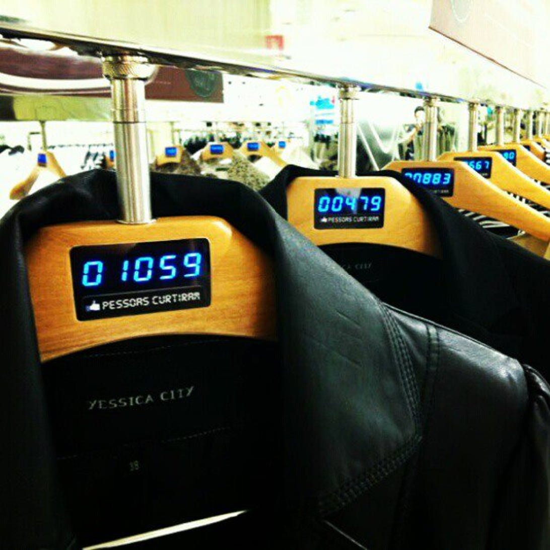 Facebook-connected clothing hangers