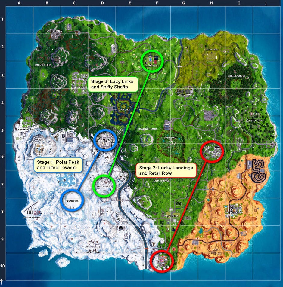 Fortnite Season 7 All The Maps You Need To Complete Every Challenge Cnet