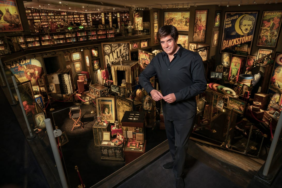 David Copperfield inside his private magic museum in Las Vegas