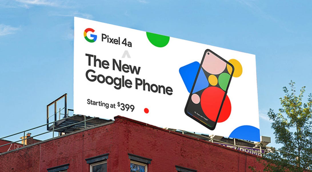 Pixel 4A leak shows phone on mock billboards, 9 price