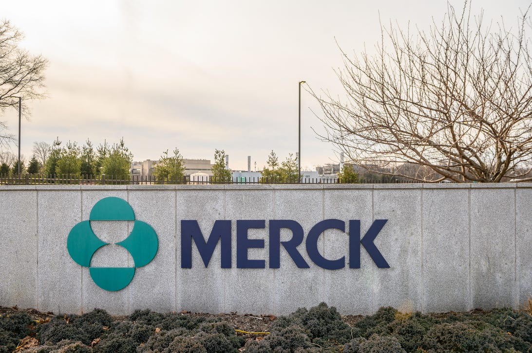Signage outside Merck & Co. headquarters in Kenilworth, New Jersey.