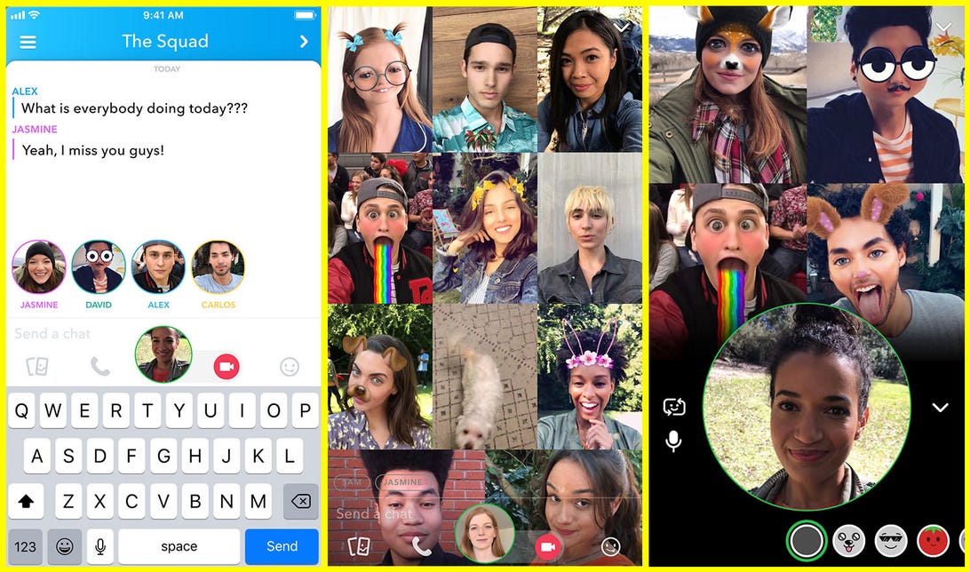Snapchat takes leaf from Facebook with group video, mentions
