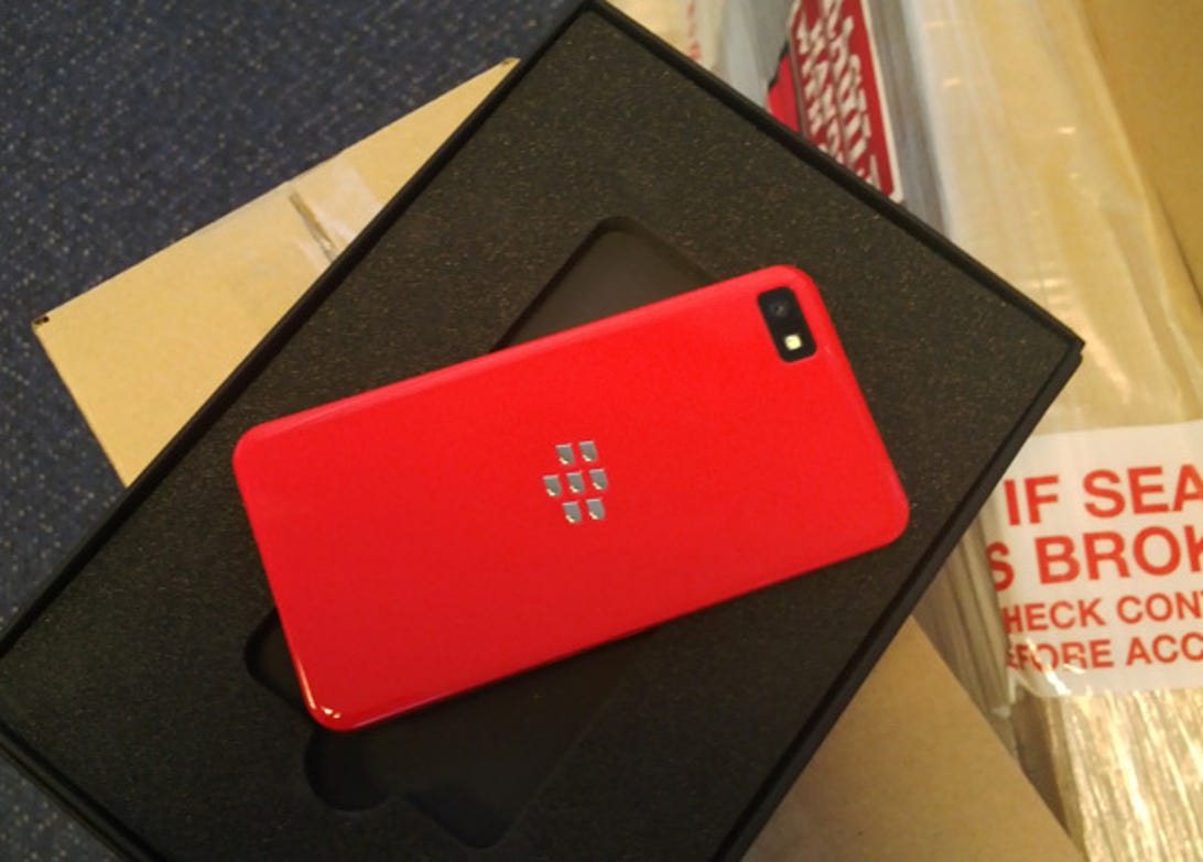 A look at the BlackBerry Z10 limited edition in red.