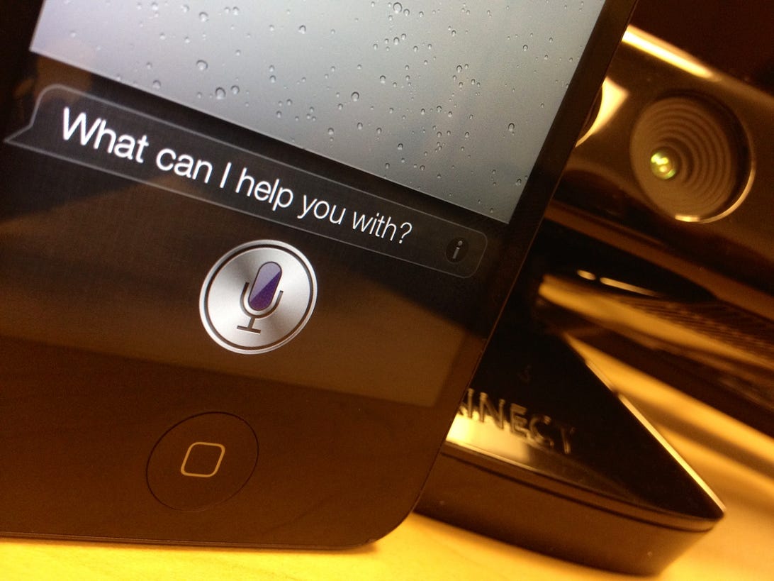 Apple's Siri next to Microsoft's Kinect.