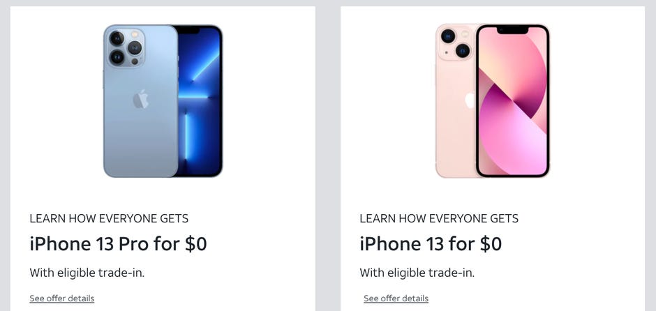 Buy A Free Iphone 13 With Trade In Everything To Know About Verizon T Mobile And At T S Deals Cnet