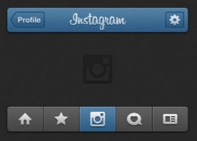 Instagram's interface identified: Home, Popular, Camera, News, and Profile.