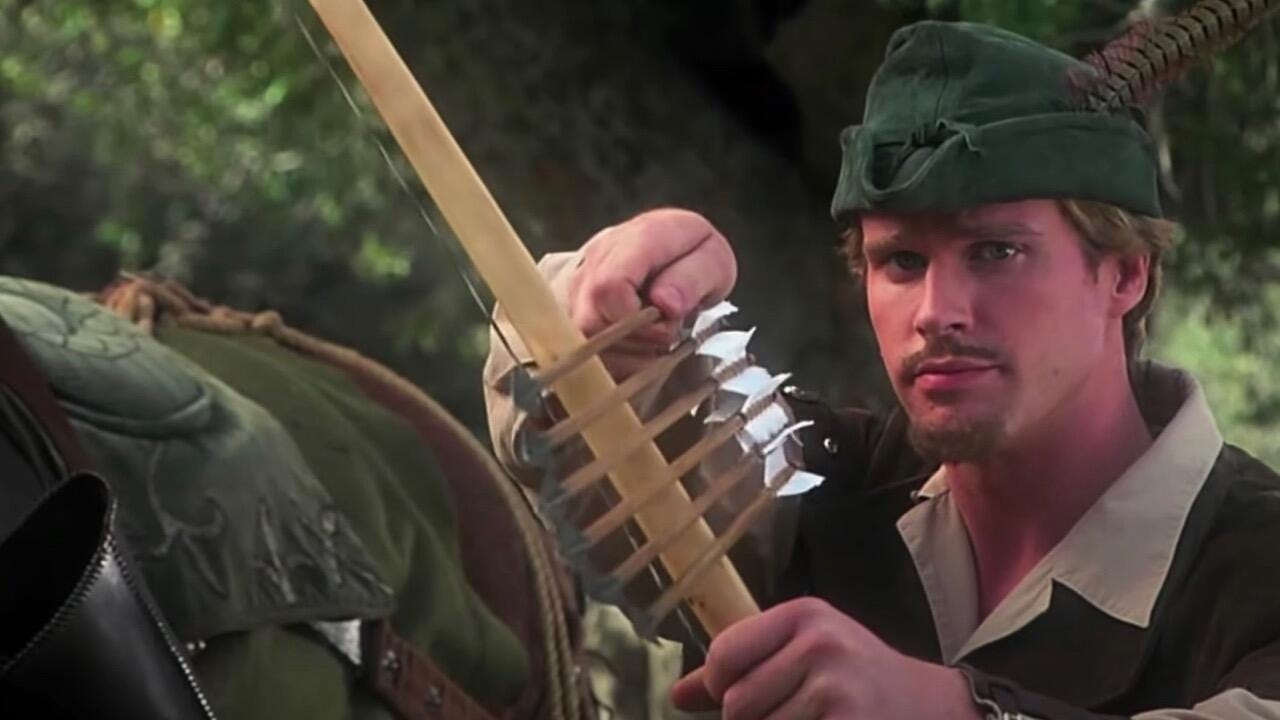 Robin hood, legendary outlaw hero of a series of english ballads